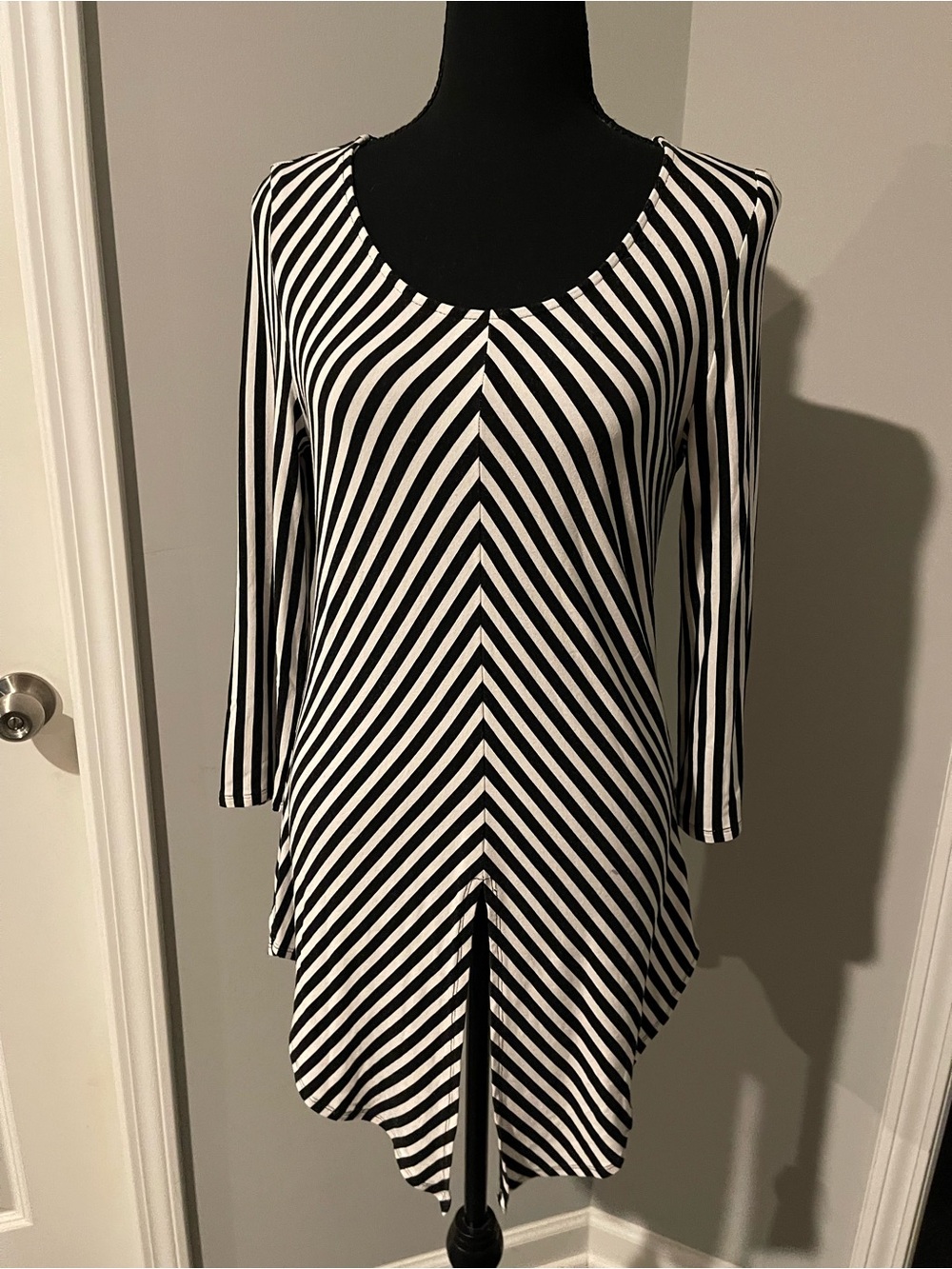 Frank Lyman Design Black and White Striped Top